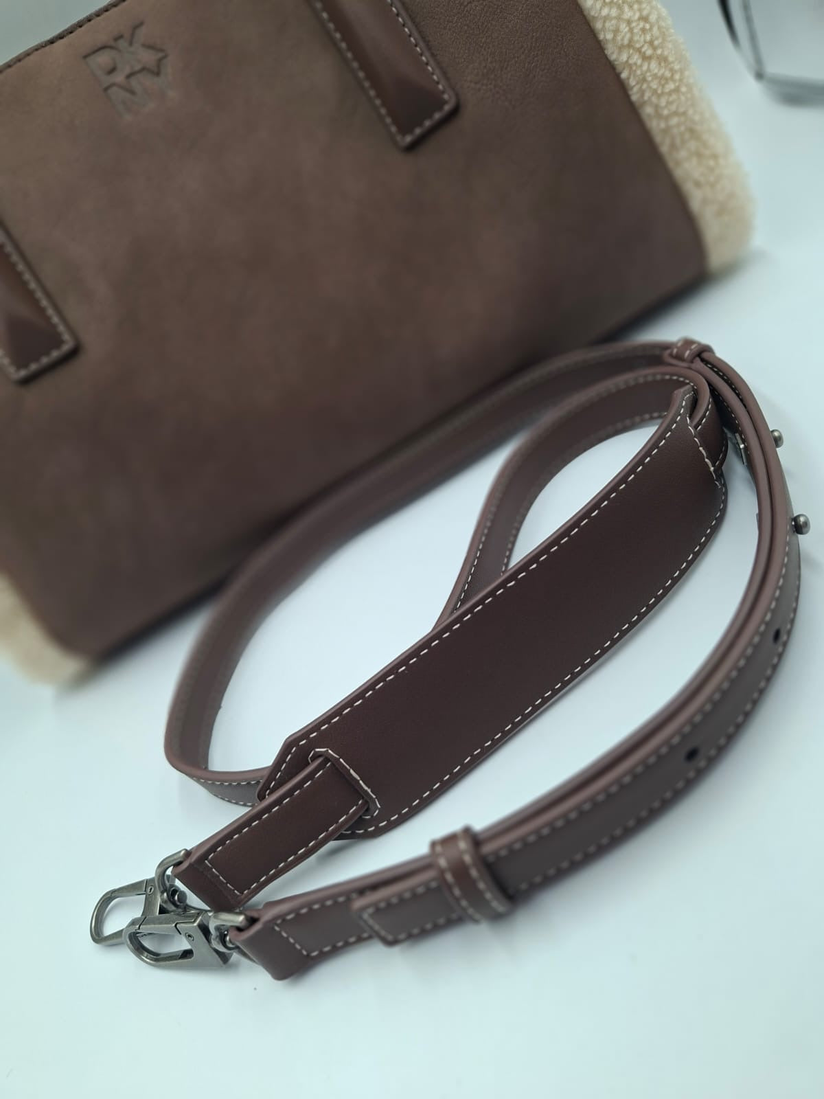 DKNY Bryant Faux Fur Trimmed Satchel