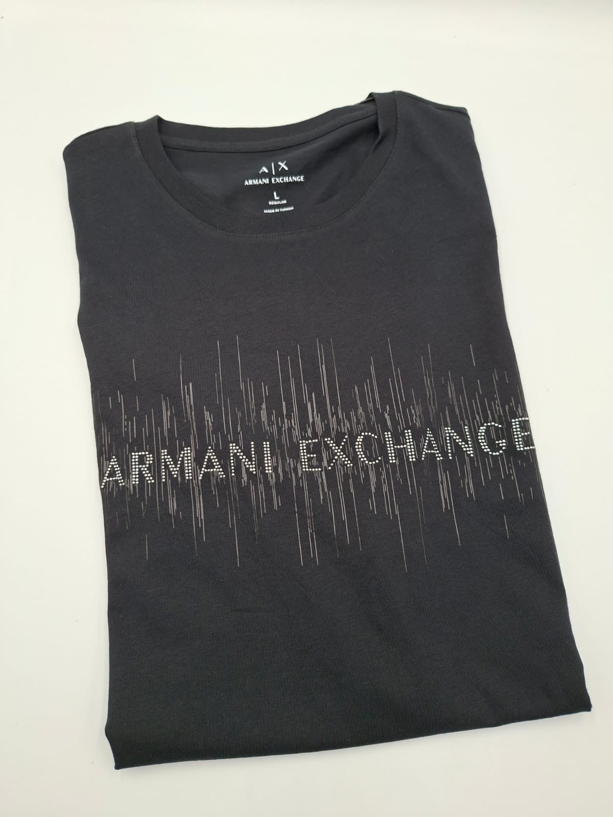 Armani Exchange (A|X) Soundwave Graphic Tee o Bar-Code Effect