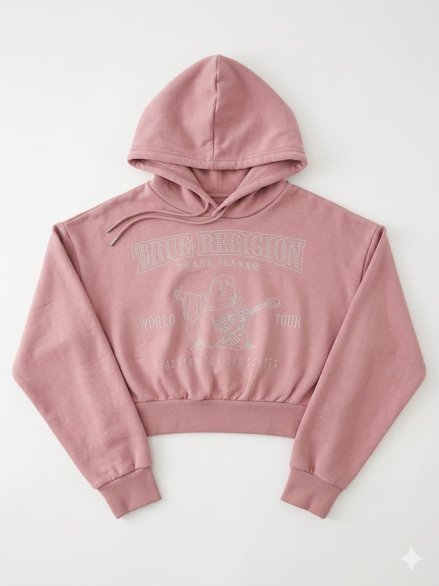 True Religion Buddha World Tour Cropped Hoodie