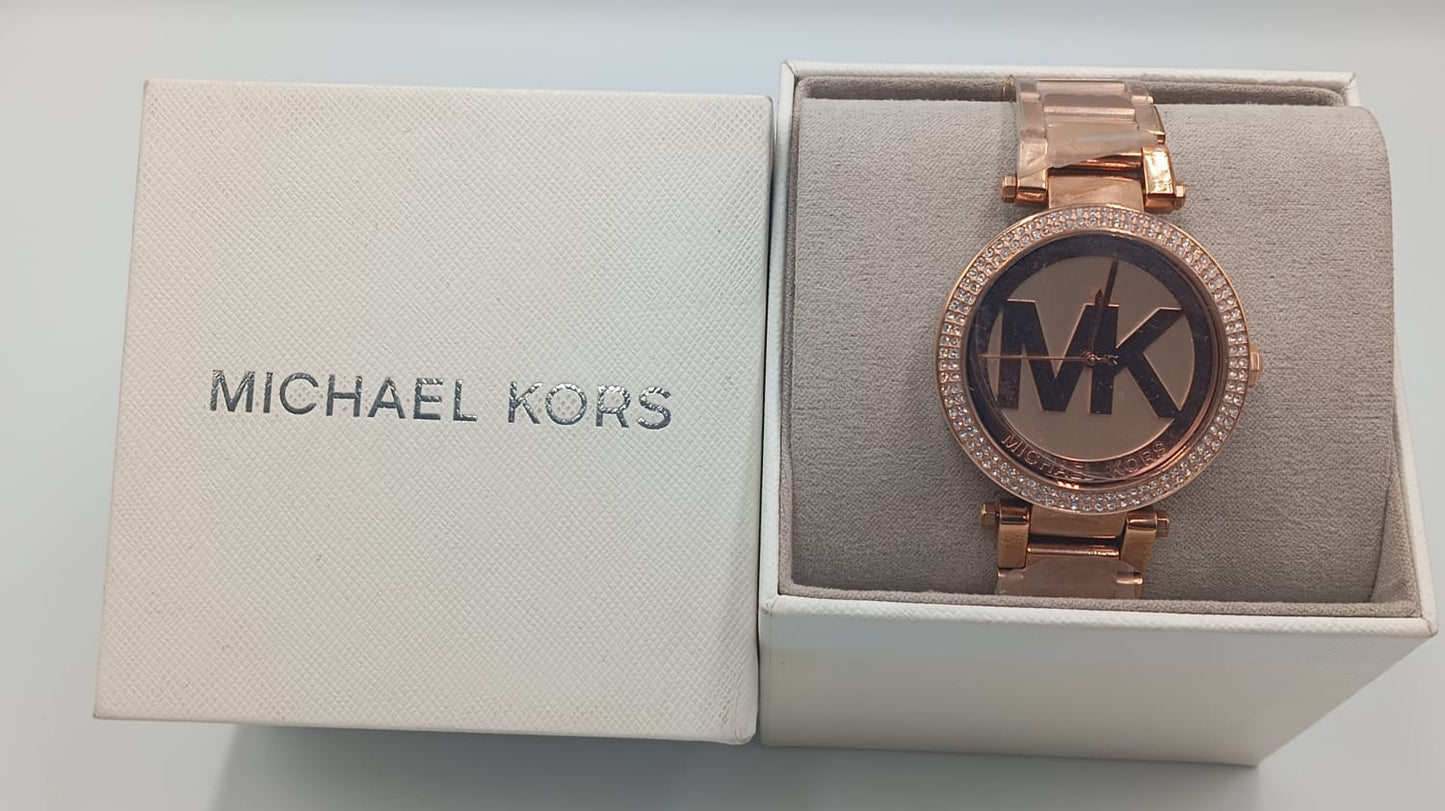 Reloj para dama Michael kors Parker MK5865 con correa de acero de oro rosa