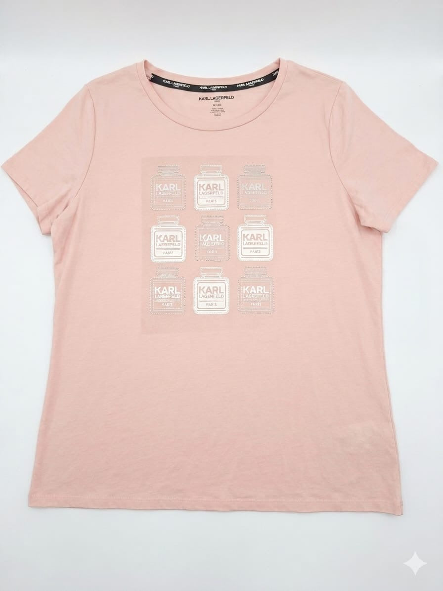 camiseta de cuello redondo para mujer de Karl Lagerfeld Paris