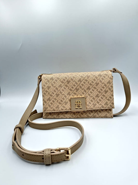 Tommy Hilfiger Monogram Crossbody Flap Bag