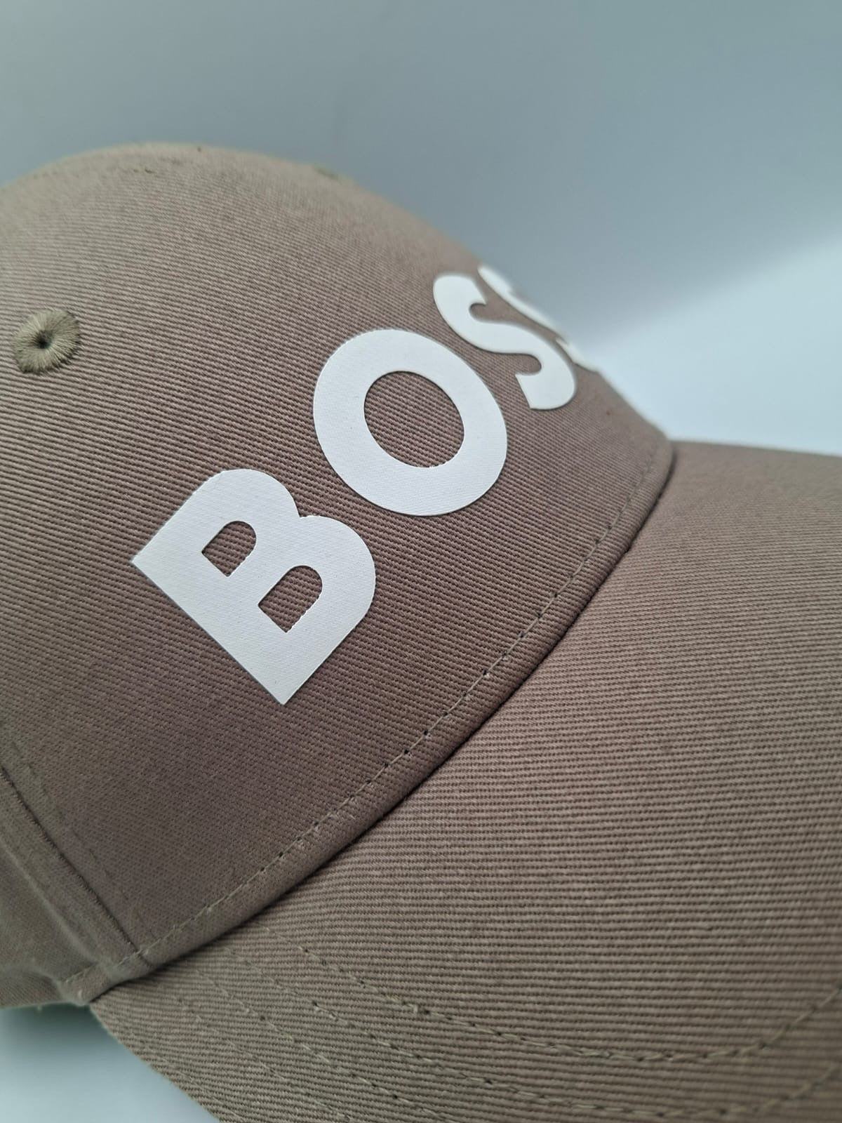 Gorra de sarga de algodón con logotipo de goma BOSS