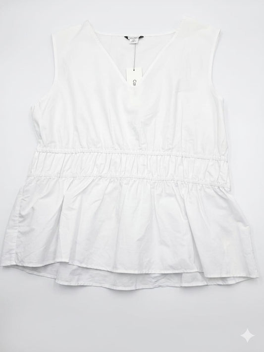 Sleeveless Smocked-Waist Peplum Top
Blusa Calvin Klein