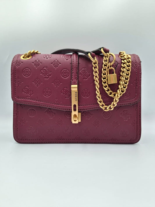 Guess Noelle Embossed Logo Flap Shoulder Bag