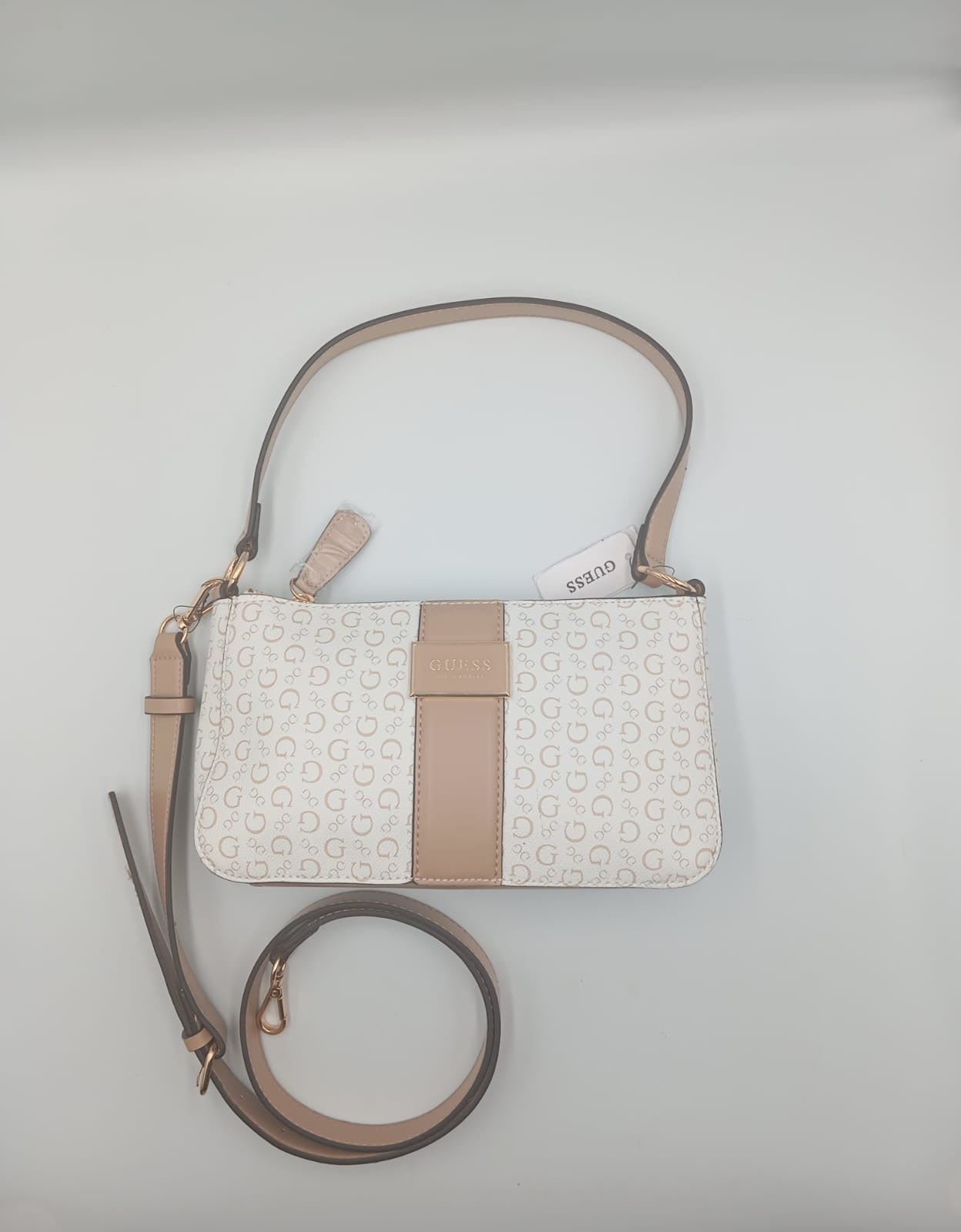 Bolsa de mano tipo shoulder Bag Guess beige