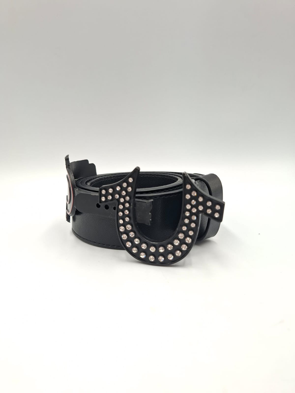 True Religion Rhinestone Buddha Horseshoe Belt