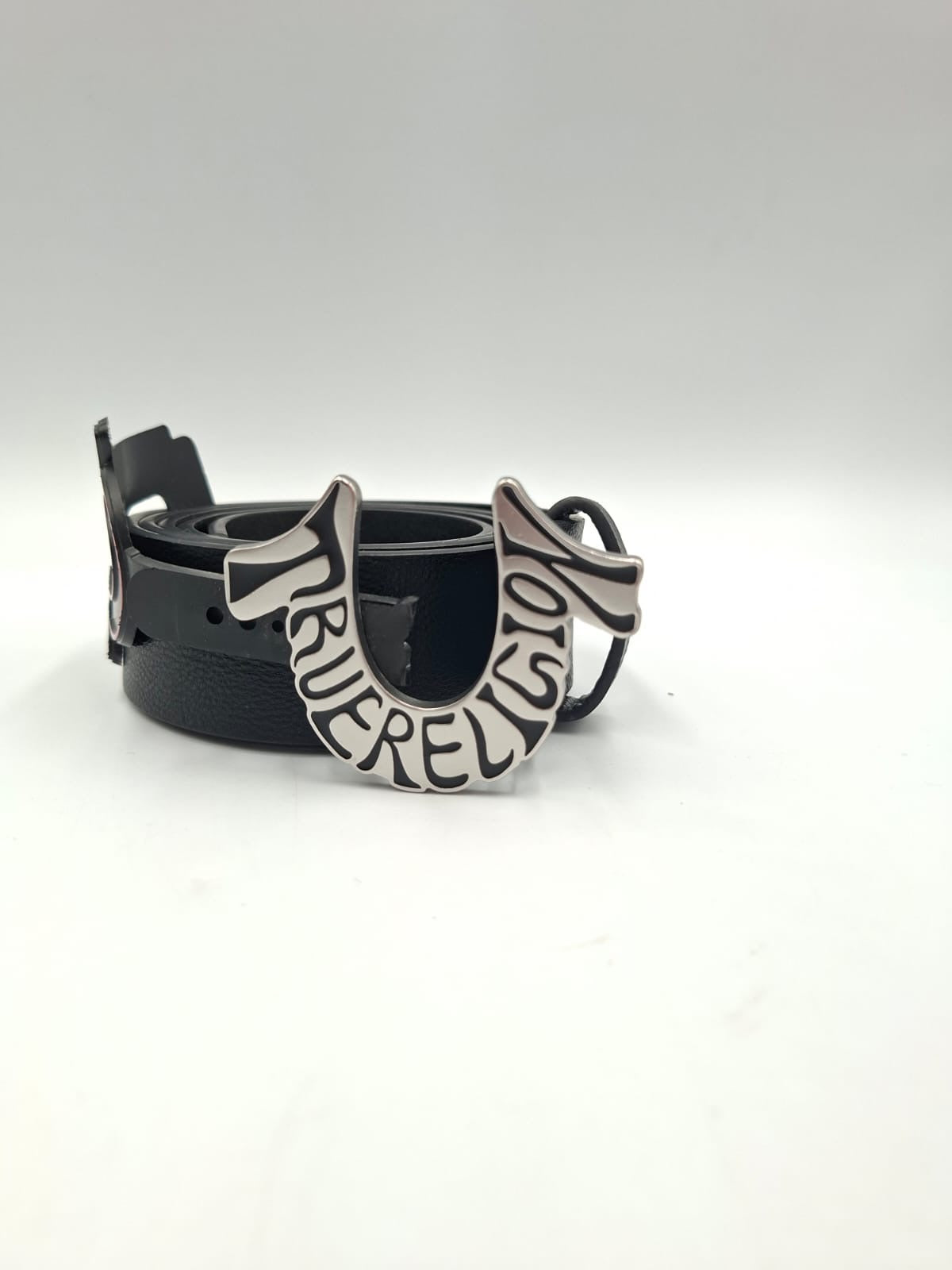 True Religion Horseshoe Logo Script Belt