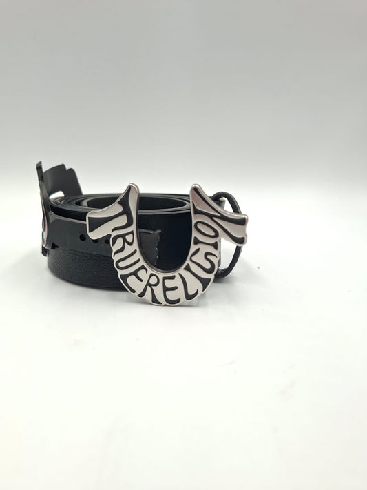True Religion Horseshoe Logo Script Belt