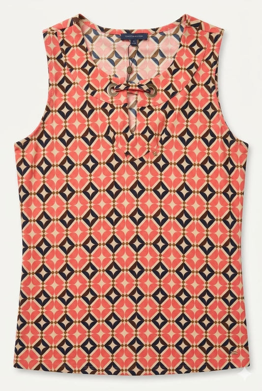 Geometric-Print Grommet-Detail Top
Blusa sin mangas Tommy Hilfiger