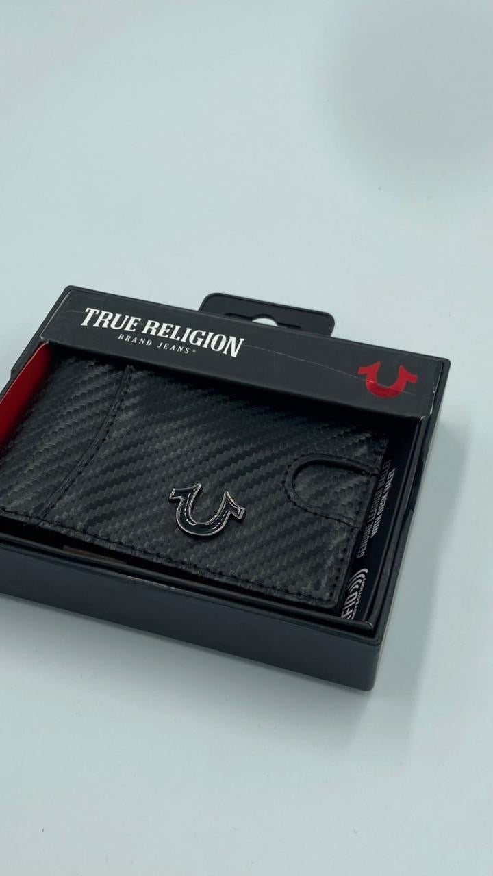 True Religion Men's Carbon Fiber RFID Blocking Slim Card Case Wallet