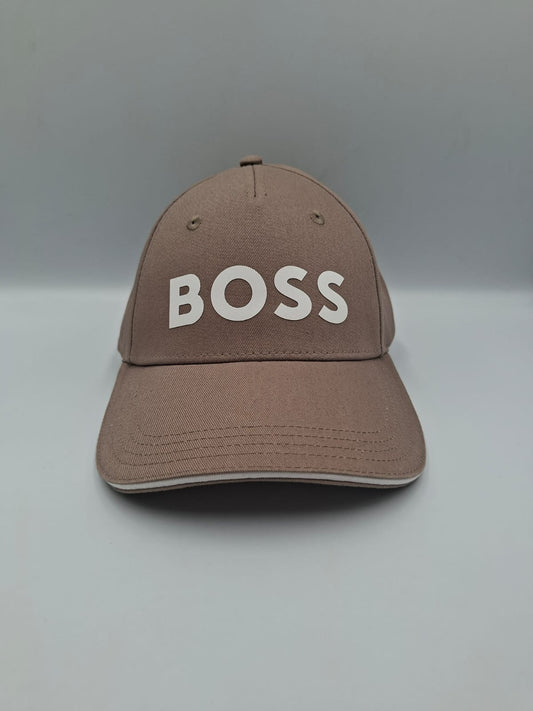 Gorra de sarga de algodón con logotipo de goma BOSS
