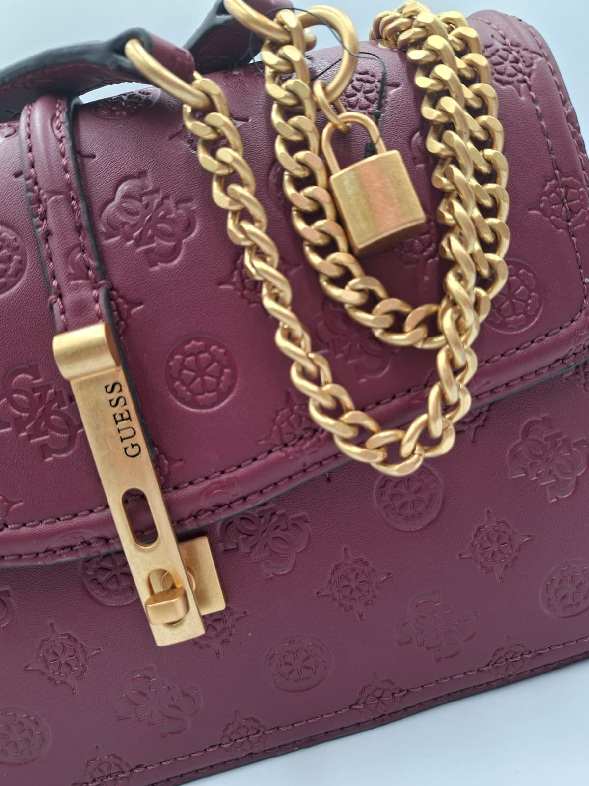 Guess Noelle Embossed Logo Flap Shoulder Bag