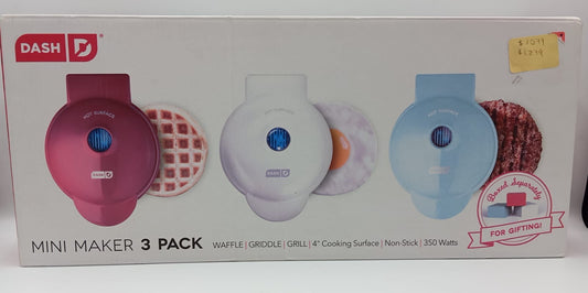 Paquete de 3 mini wafflera DASH