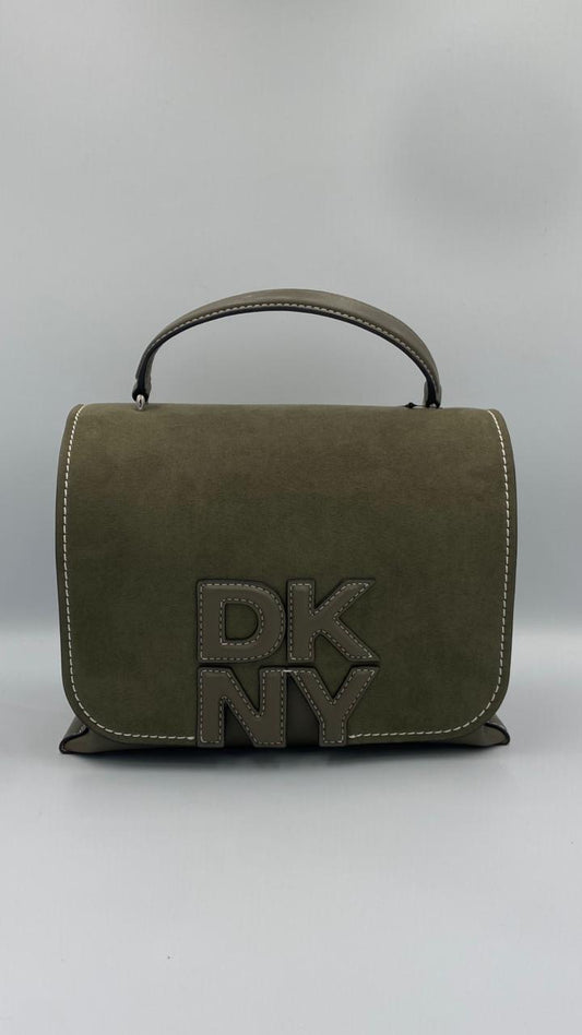 DKNY Bryant Suede Flap Top Handle
