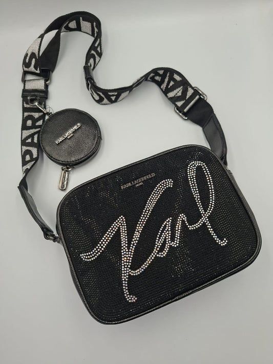 Karl Lagerfeld Paris Maybelle Rhinestone Duo Camera Bag