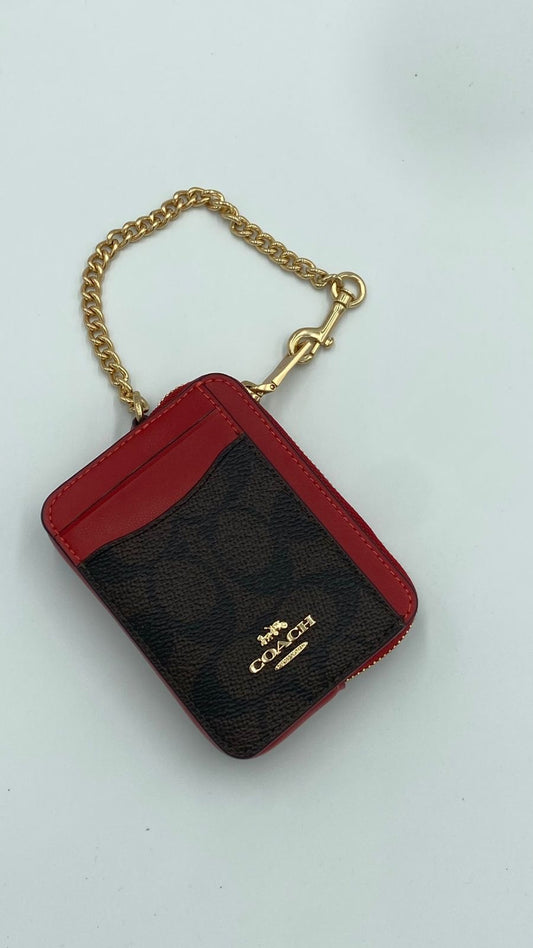 Coach Zip Card Case in Signature Canvas