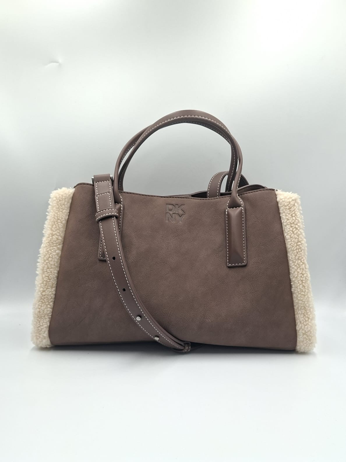 DKNY Bryant Faux Fur Trimmed Satchel