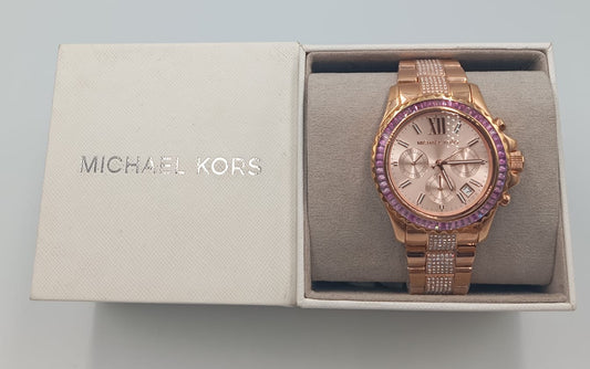 Reloj para dama Michael kors Everest MK7211 con correa en acero de oro rosa