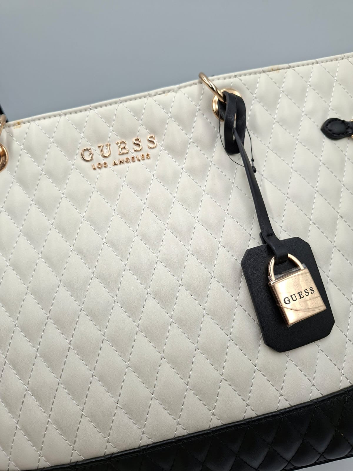 Guess Milk Easley Quilted Carryall Tote