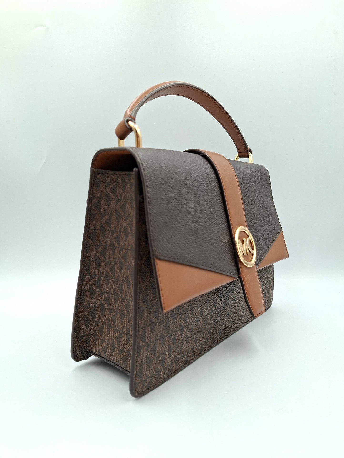Michael Kors Greenwich Medium Logo and Saffiano Leather Satchel